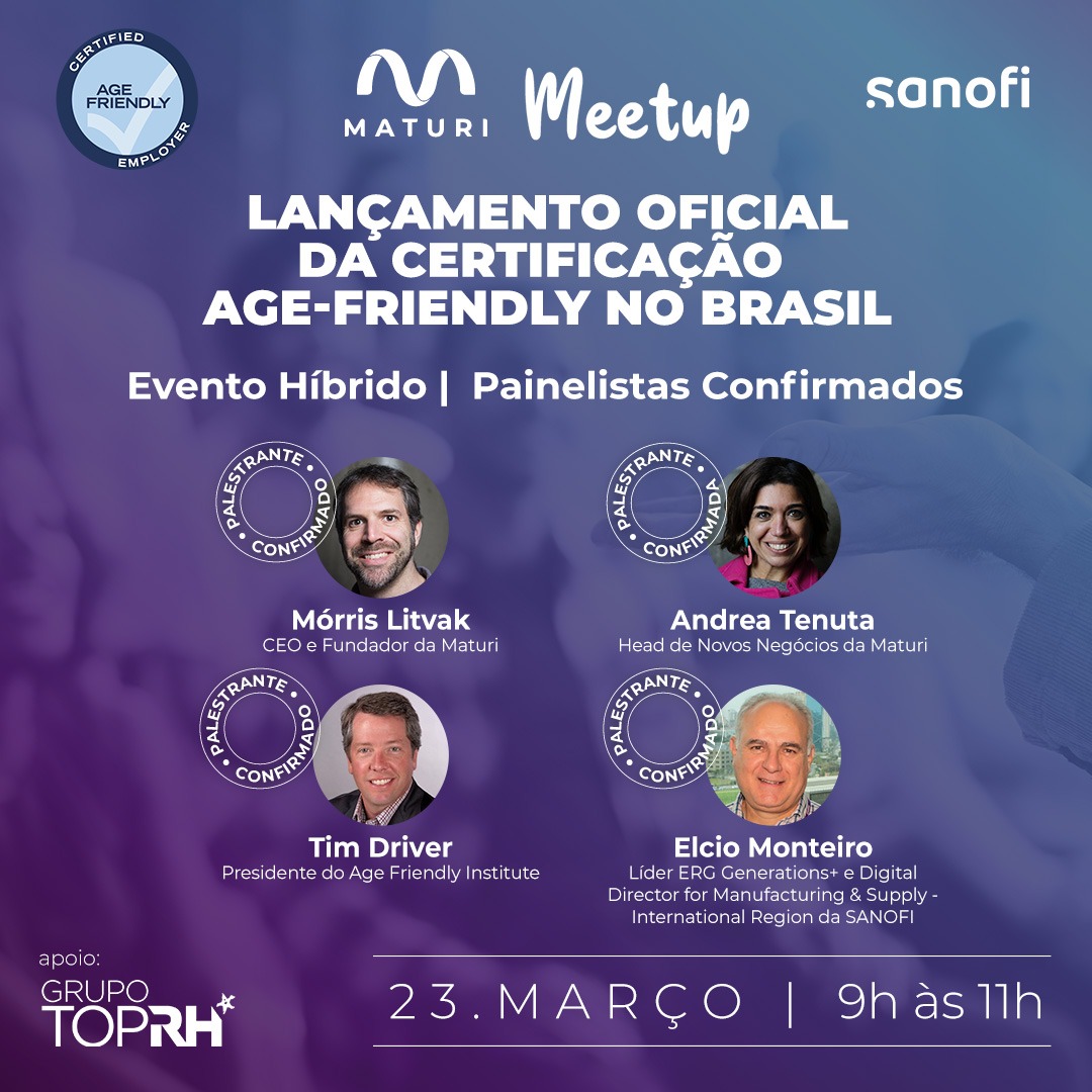 Meetup Maturi trará case de sucesso na inclusão 50+